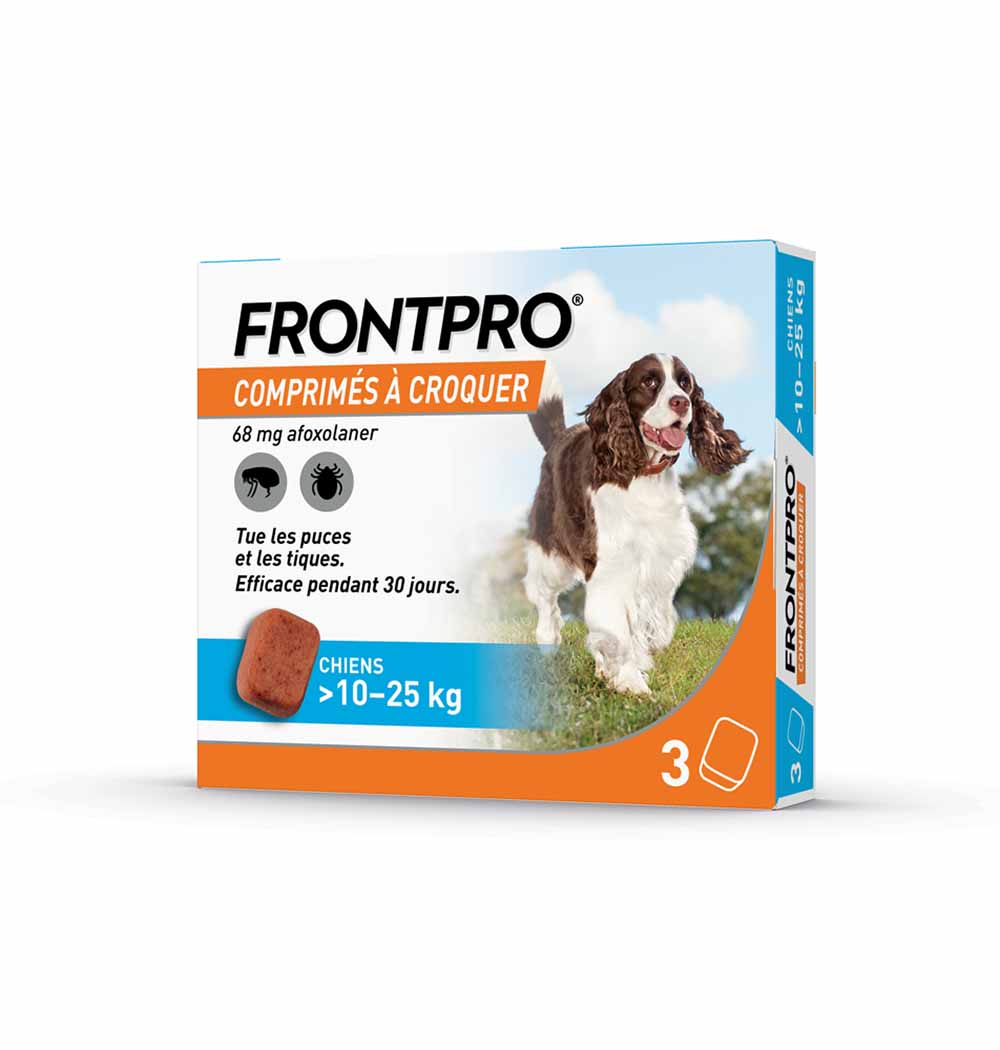 Frontline Frontpro Antiparassitario per cani di taglia grande 10-25 kg contro pulci e zecche x3 compresse