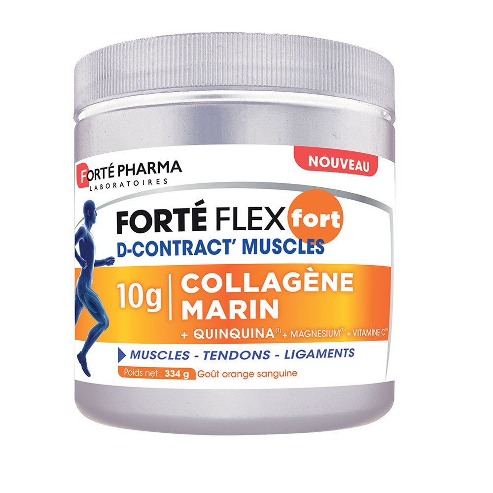 Forté Pharma Forté Flex Fort D-Contract muscoli con collagene 10g gusto arancia rossa 334g
