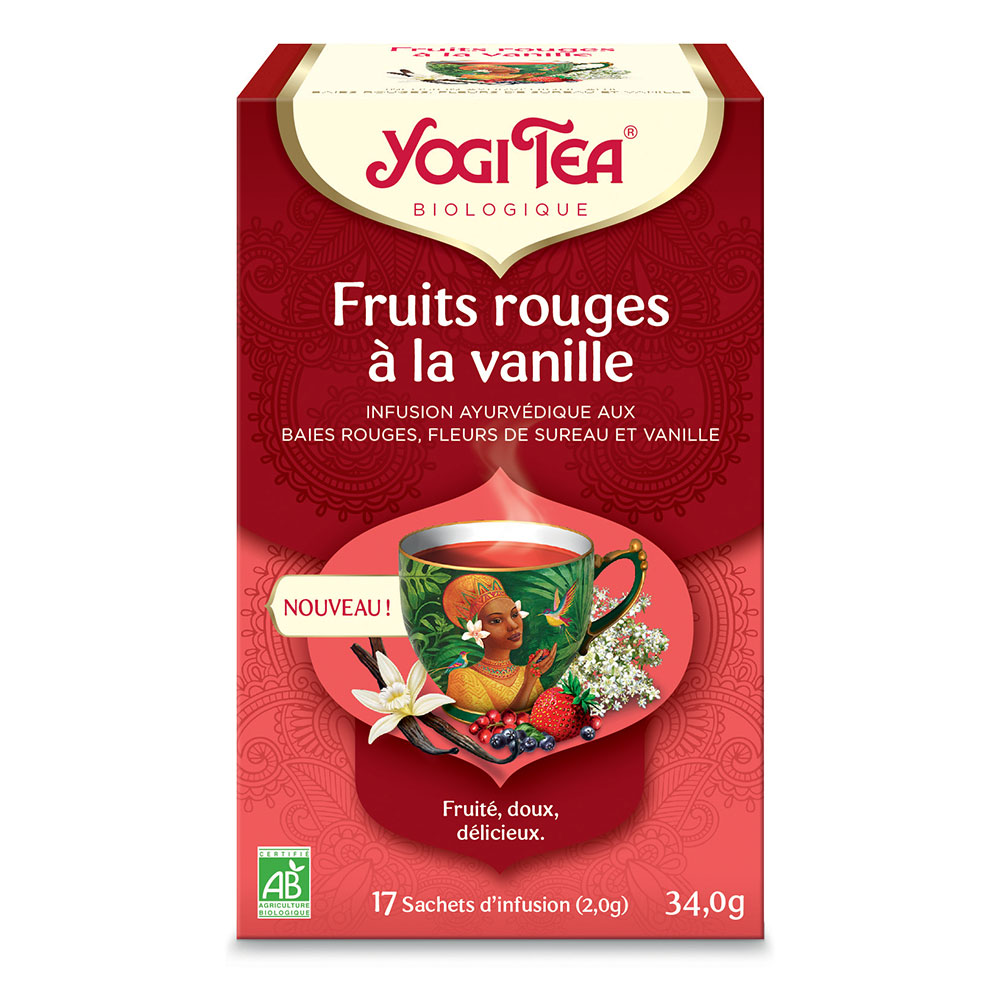 Yogi Tea Frutta rossa con vaniglia Fruité, doux, délicieux 17 borse