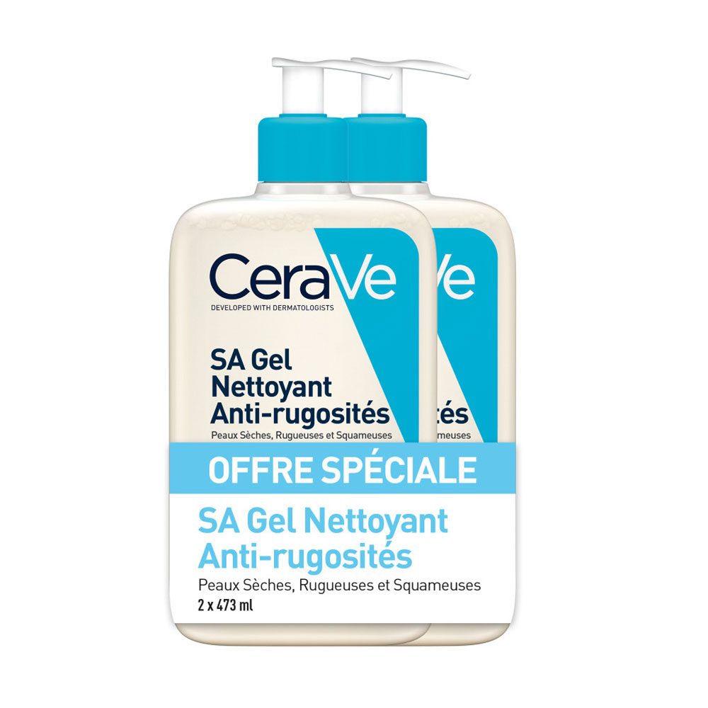 Cerave Body SA Gel detergente Sa Anti-Rugosità Pelle secca, ruvida e squamosa 2x473ml