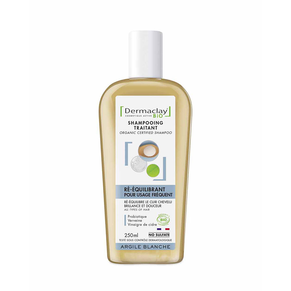 Dermaclay Shampoing BIO Probiotique pour Usage Fréquent Argilla Blanc 250ml