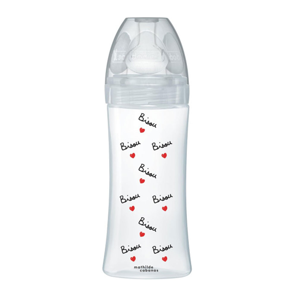Dodie Sensation+ Biberon con tettarella piatta flusso 2 Anti Coliche 0-6 Mesi 330ml Collezione Mathilde Cabanas