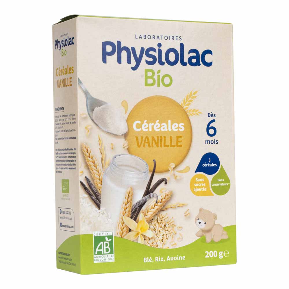 Physiolac Cereali Riso Blu Vaniglia Avena 6 mesi Biologici 200g