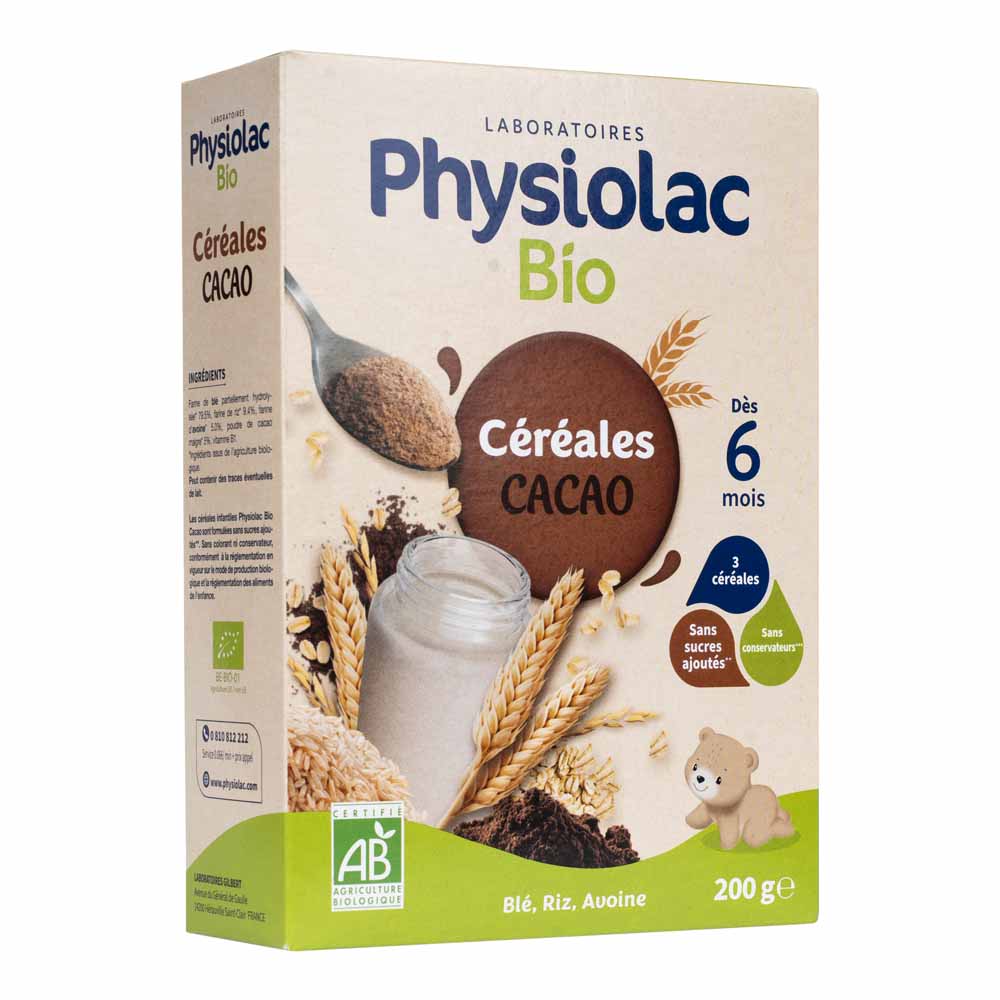 Physiolac Cereali al cacao bio dai 6 mesi 200g
