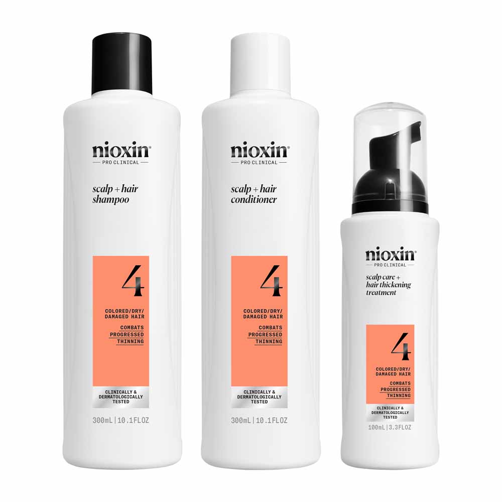 Nioxin System 4 Kit per Capelli Colorati/Secchi/Danneggiati e Perdita Avanzata 700ml
