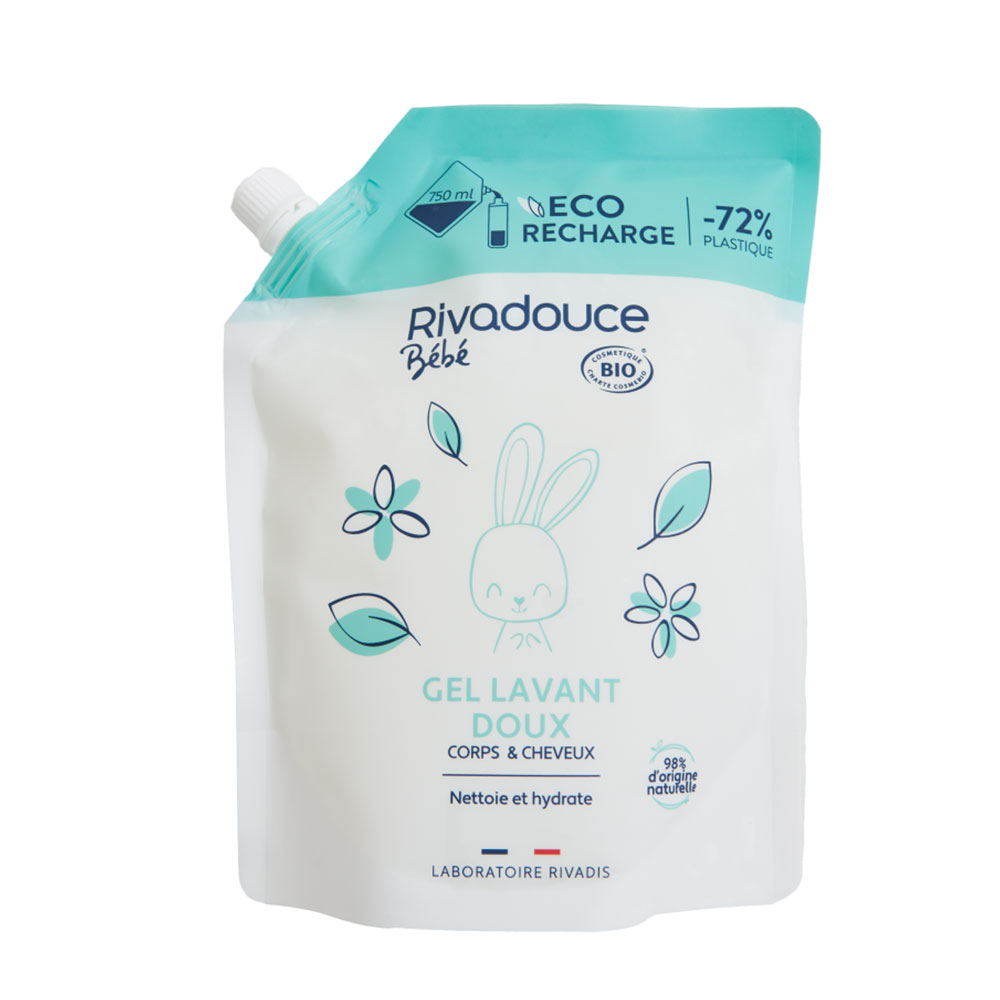 Rivadouce Bebè Ricarica Gel detergente delicato Bio Corpo e Capelli 750ml
