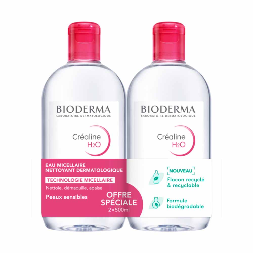 Bioderma Crealine Acqua Micellare Struccante H2O Senza profumo 2x500ml