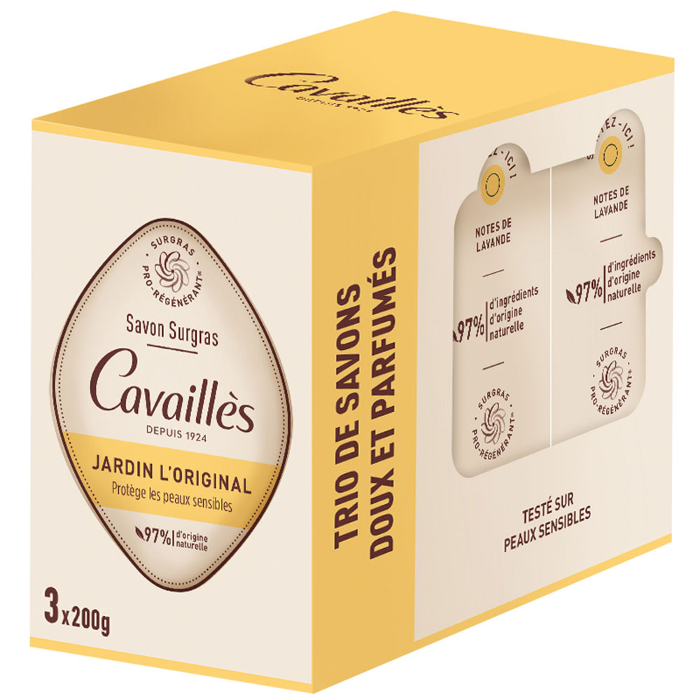 Cavaillès Surgras Pro-rigenerante Sapone Original Garden 3x200g