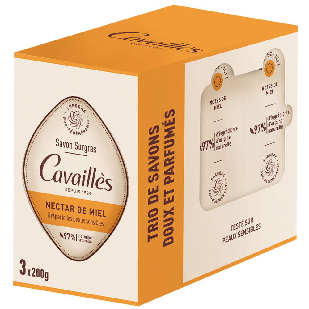 Cavaillès Surgras Pro-rigenerante Sapone al Nectar De Miels 3x200g