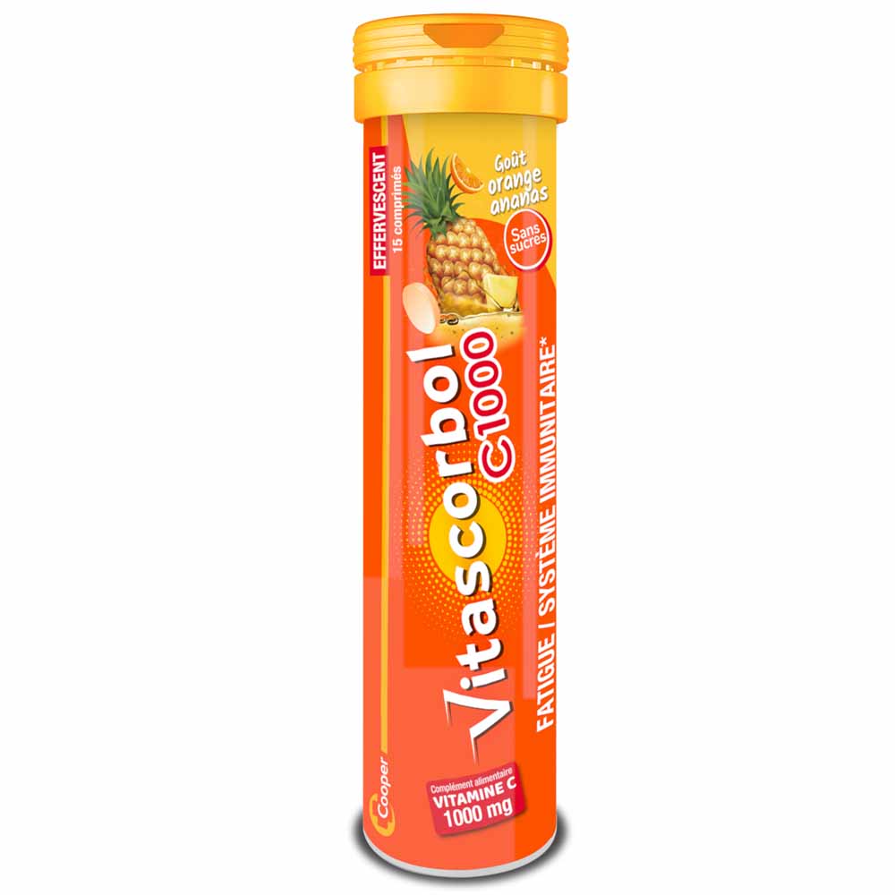 Vitascorbol Vitamina C1000 Gusto arancia ananas 15 Compresse effervescenti