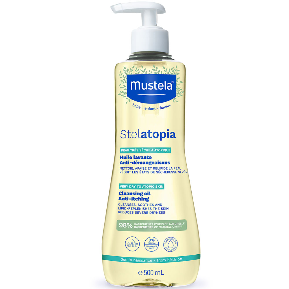 Mustela Stelatopia Olio detergente per pelle a tendanza atopica 500ml