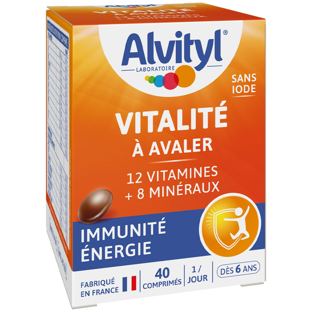 Alvityl Vitalità immunità ed energia gusto cioccolato a partire da 6 anni 40 compresse