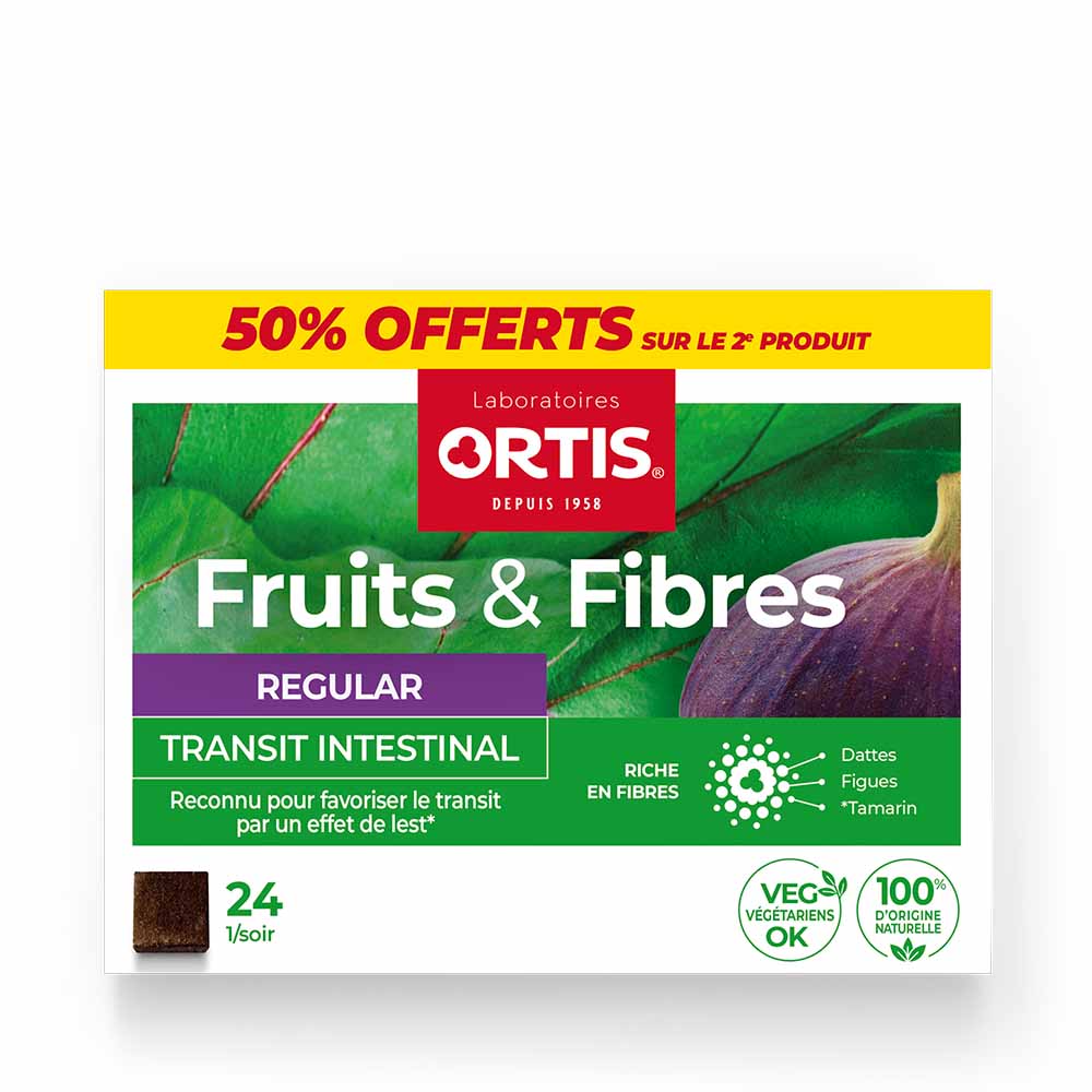 Ortis Frutti e fibre transito intestinale regolare 2x24 cubi