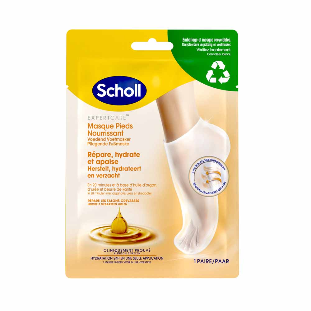 Scholl Maschera nutriente per i Piedi con Olio di Argan 1 coppia