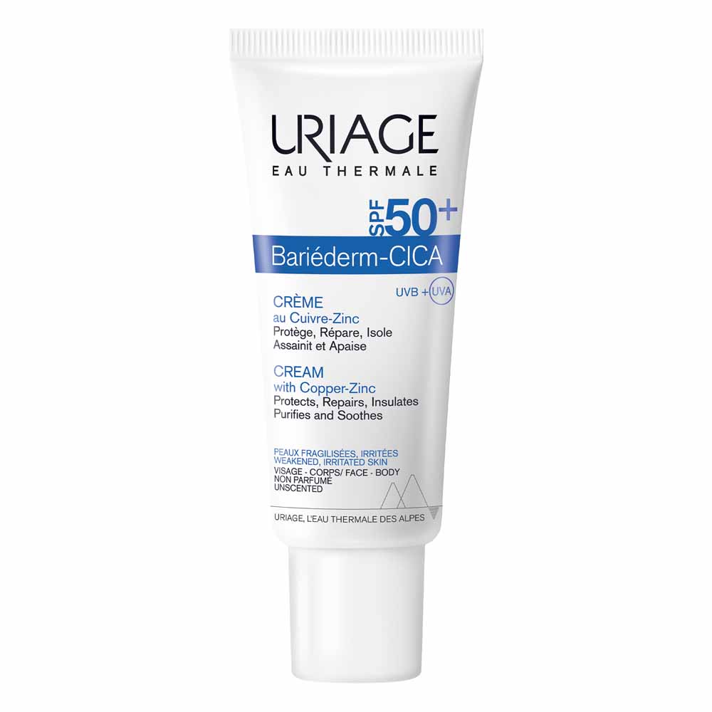 Uriage Bariéderm-Cica Crema riparatrice al rame-zinco SPF50+ 40 ml