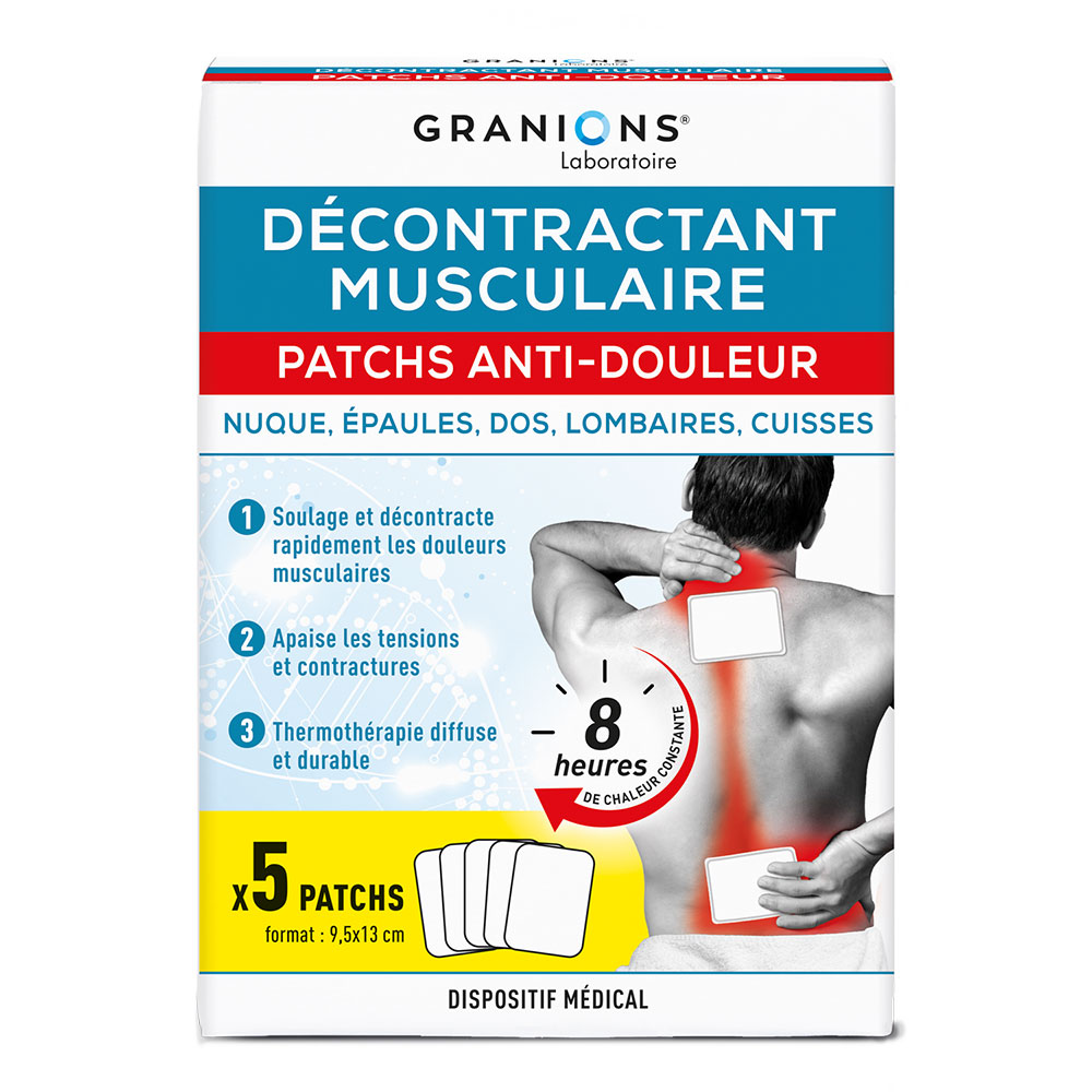 Granions Rilassante muscolare Cerotti antidolorifici Termoterapia x5