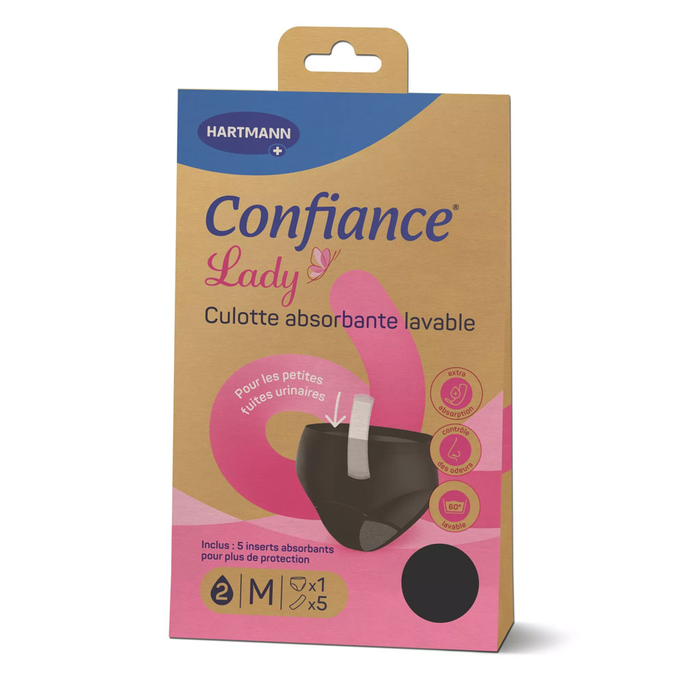 Hartmann Confiance Lady Pantaloni assorbenti lavabili per la debolezza della vescica e le mestruazioni x1 + 5 Inserti