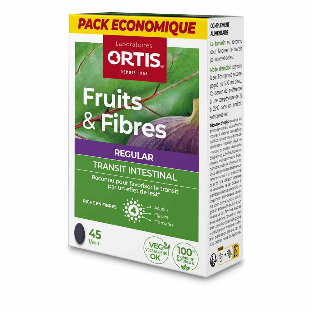 Ortis Frutti e fibre per transito intestinale regolare 45 compresse