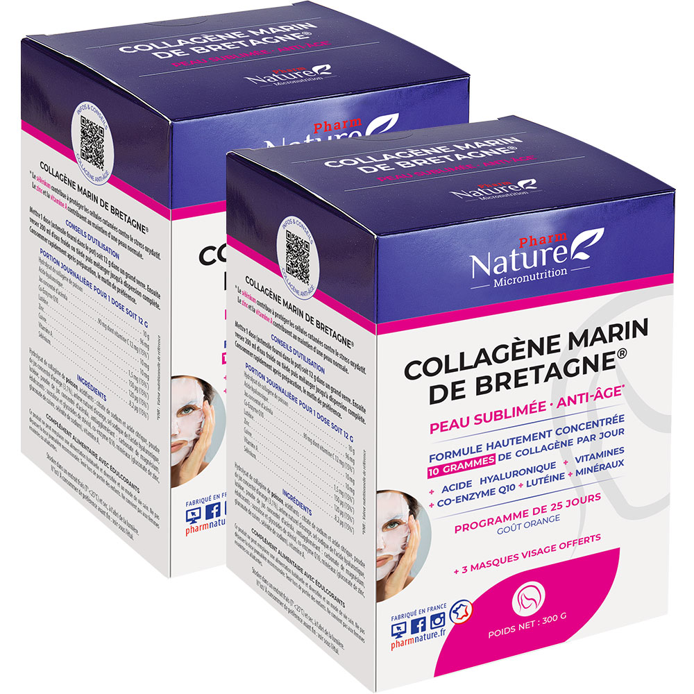 Kersiens Collagene marino della Bretagna Pelle sublimata, Anti-età 2x300g