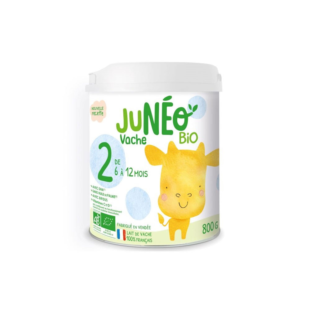 Juneo Latte infantile 2° età al latte di mucca bio da 6 a 12 mesi 900g