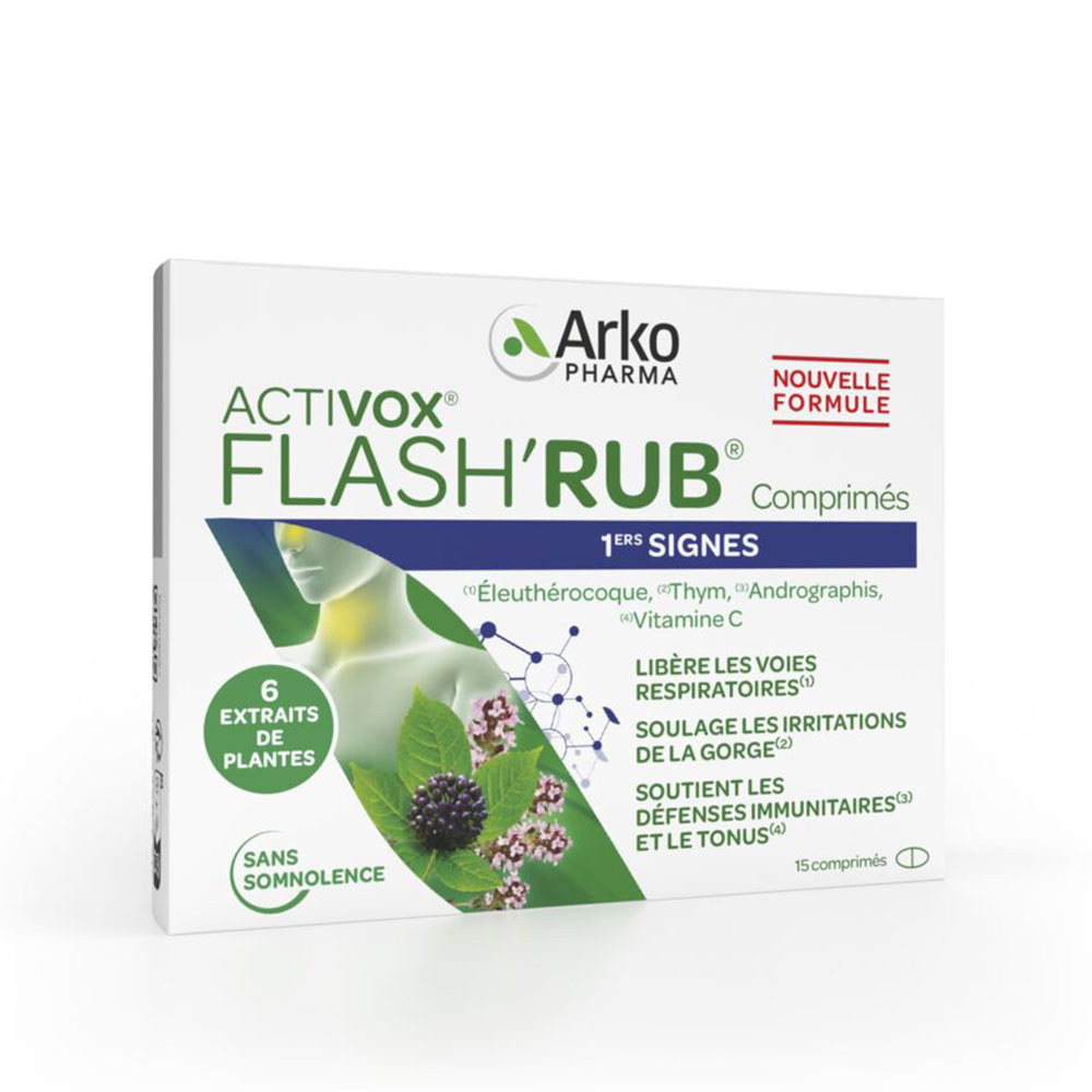 Arkopharma Flash'Rub Naso e gola vitamina C, pelargonio 15 compresse