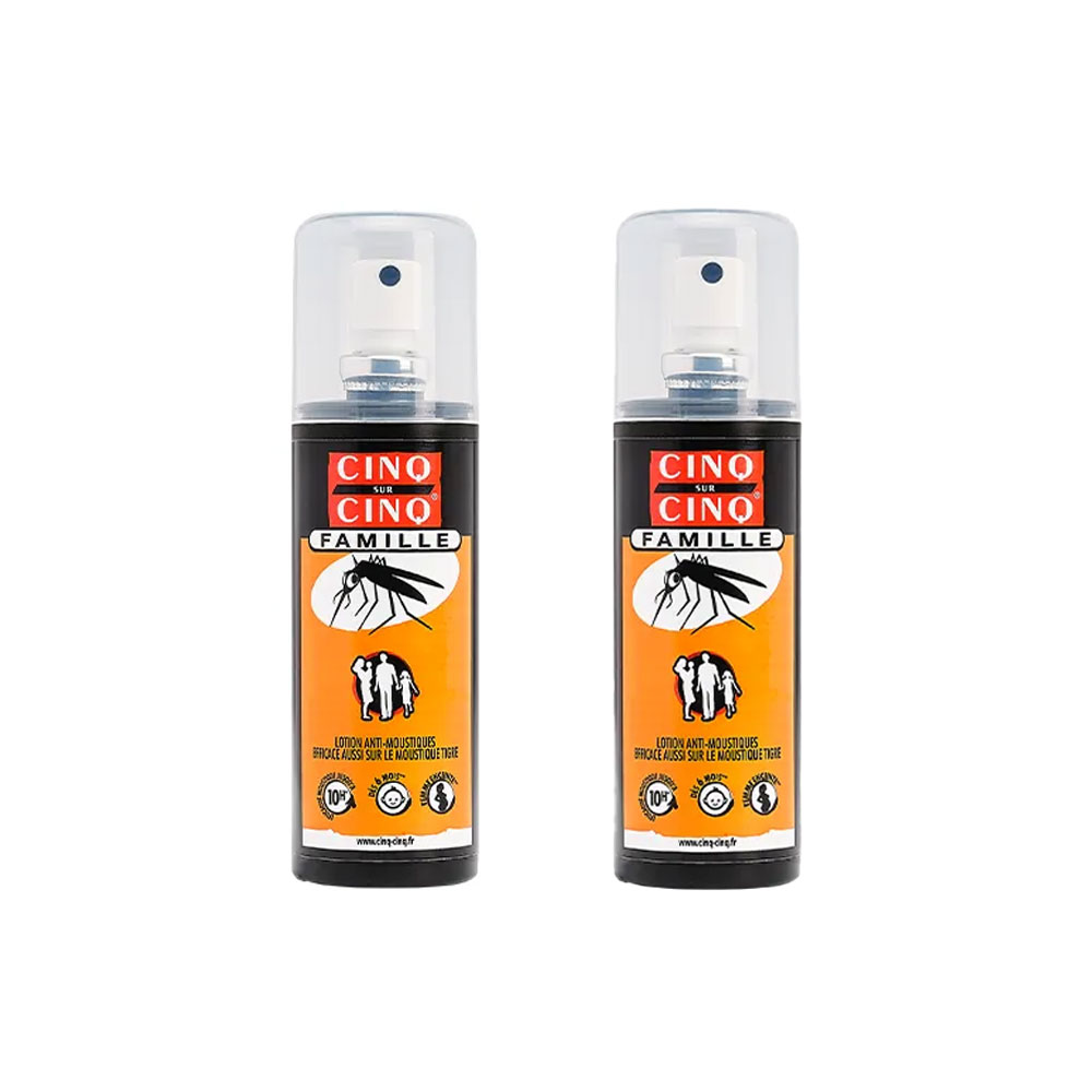 Cinq Sur Cinq Spray famiglia anti-zanzare 2 x 100 ml