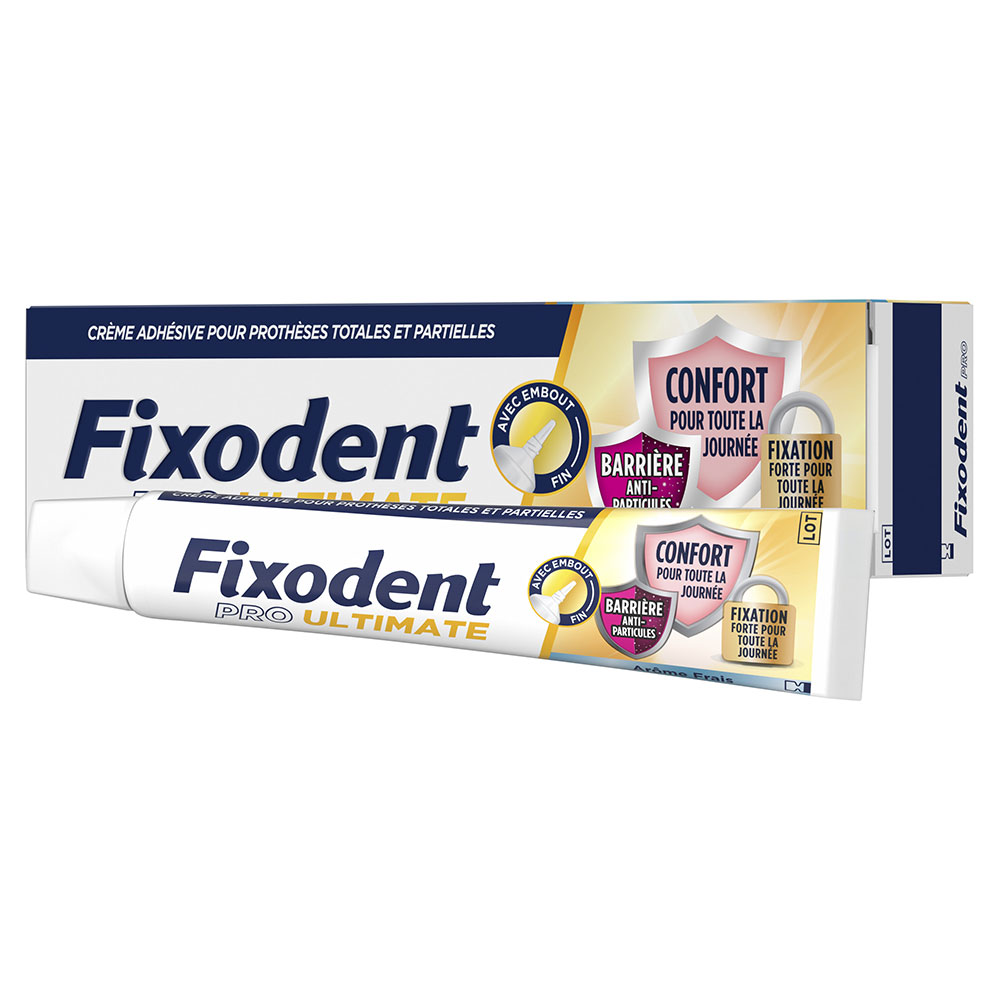 Fixodent Pro Ultimate Crema adesiva per protesi totali e parziali con effetto freschezza 40 g