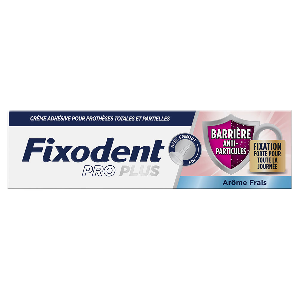 Fixodent Pro plus Crema adesiva per protesi totali e parziali barriera anti-particelle 40 g