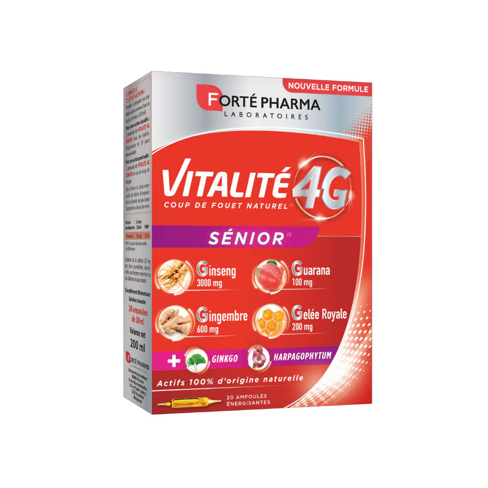 Forté Pharma Vitalité 4G Energizzante naturale senior con ginseng, zenzero e ginkgo 20 fiale