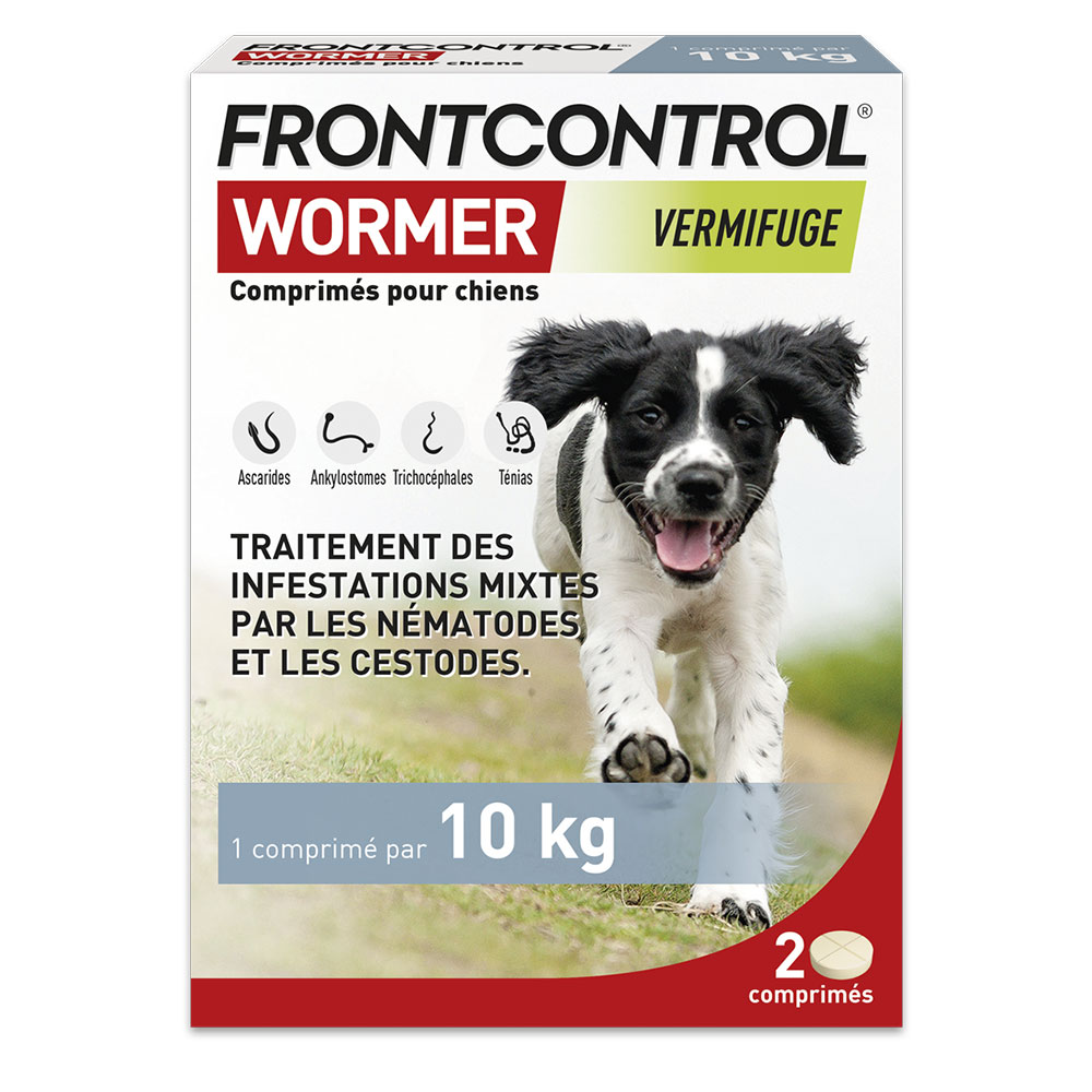 Frontline Frontcontrol Wormer Vermifugo per cani 1 compressa ogni 10 kg 2 x
