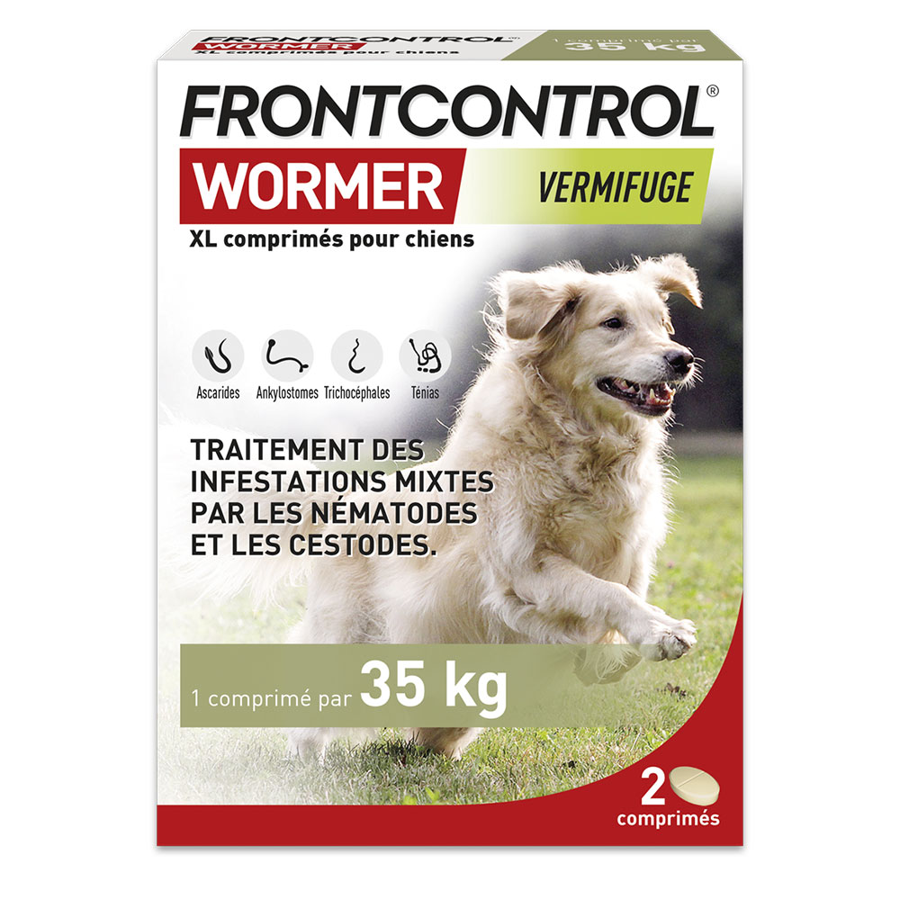 Frontline Frontcontrol Wormer Vermifugo per cani 1 compressa XL ogni 35 kg 2 x 1