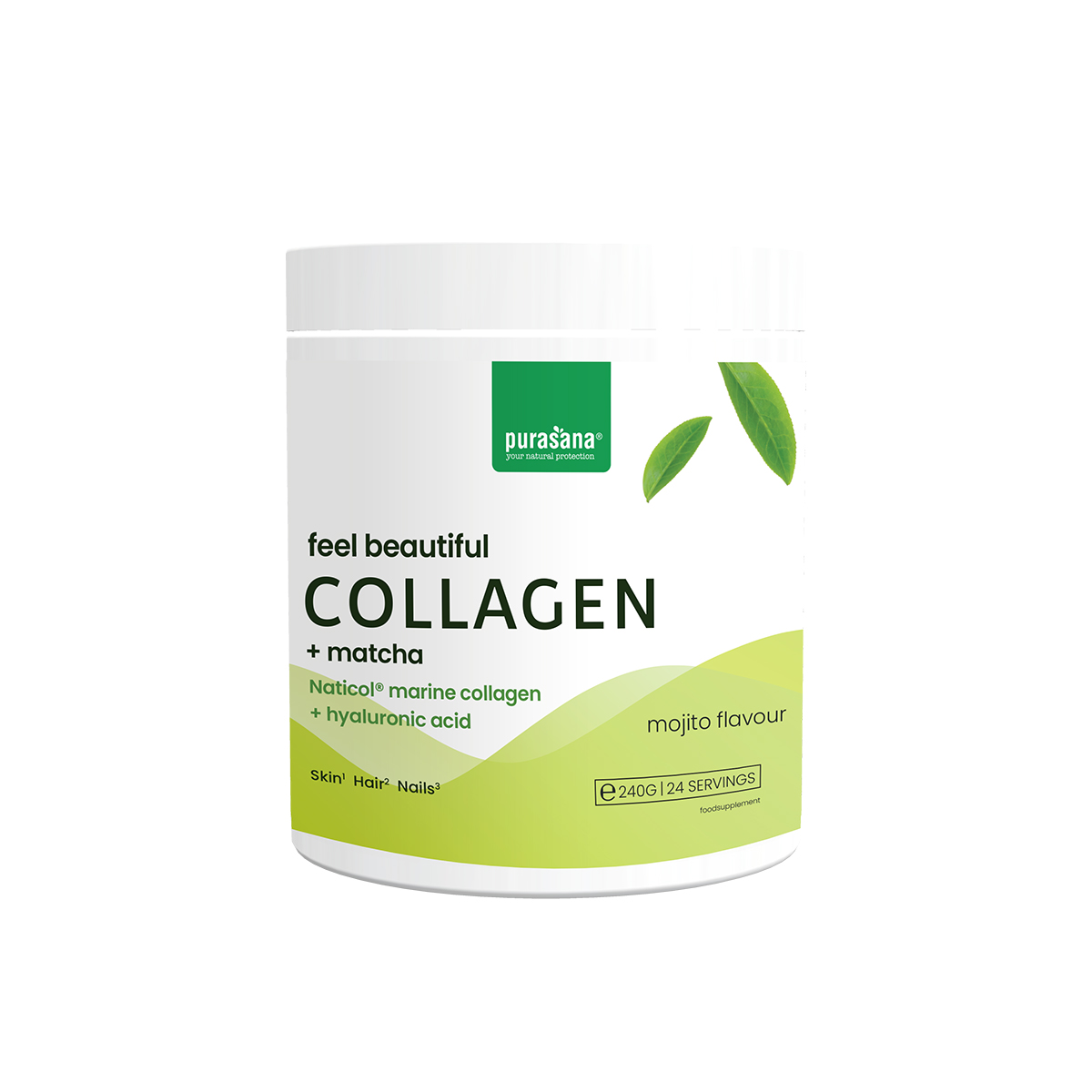 Purasana Collagene marino + matcha gusto mojito 240 g