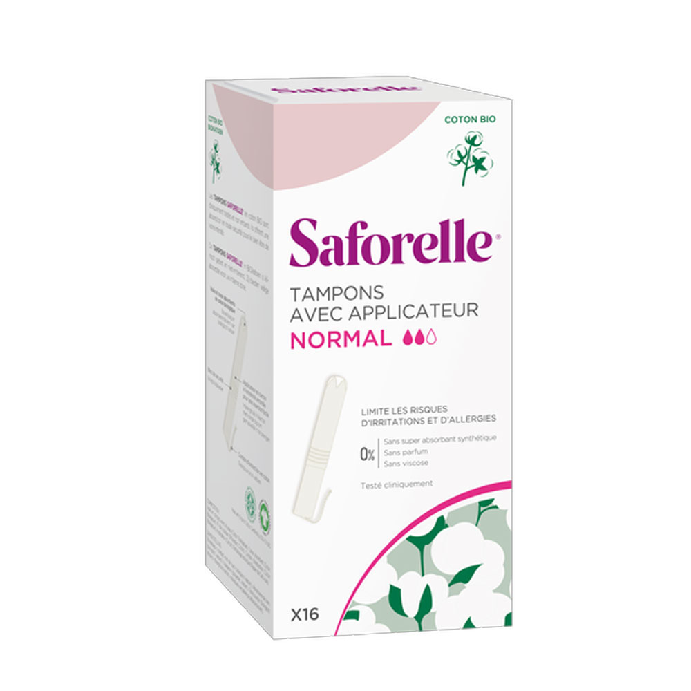 Saforelle Tampone normale con applicatori Cotone biologico x16