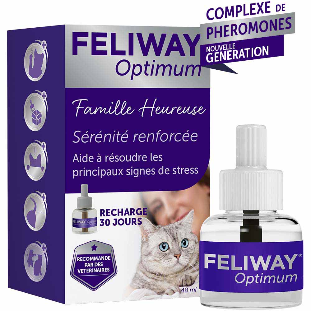 Feliway Optimum Serenità Renforcée Ricarica per famiglie felici Chat 48ml