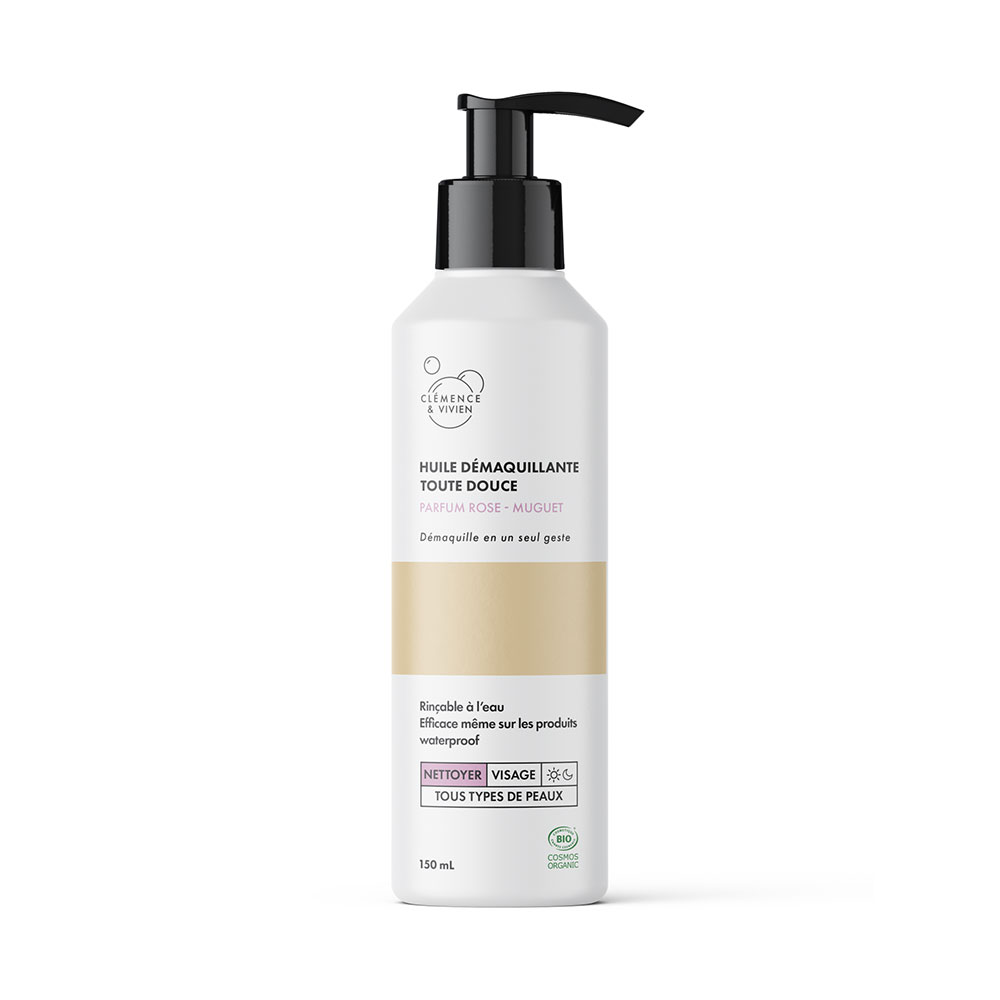 Clemence&Vivien Olio biologico per struccanti delicati Profumo di rosa e mughetto 150ml