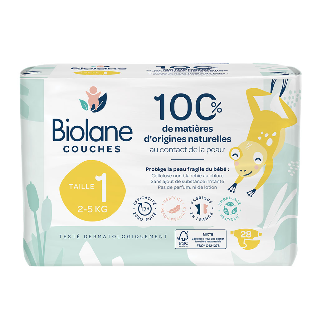 Biolane Naturali Pannolini taglia 1 2 à 5kg x28
