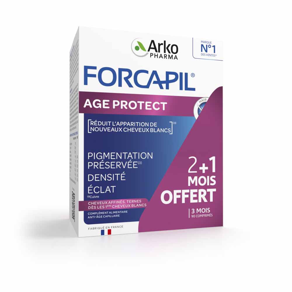 Arkopharma Forcapil Age Protect pigmentazione, densità, luminosità per capelli bianchi e opachi 90 compresse