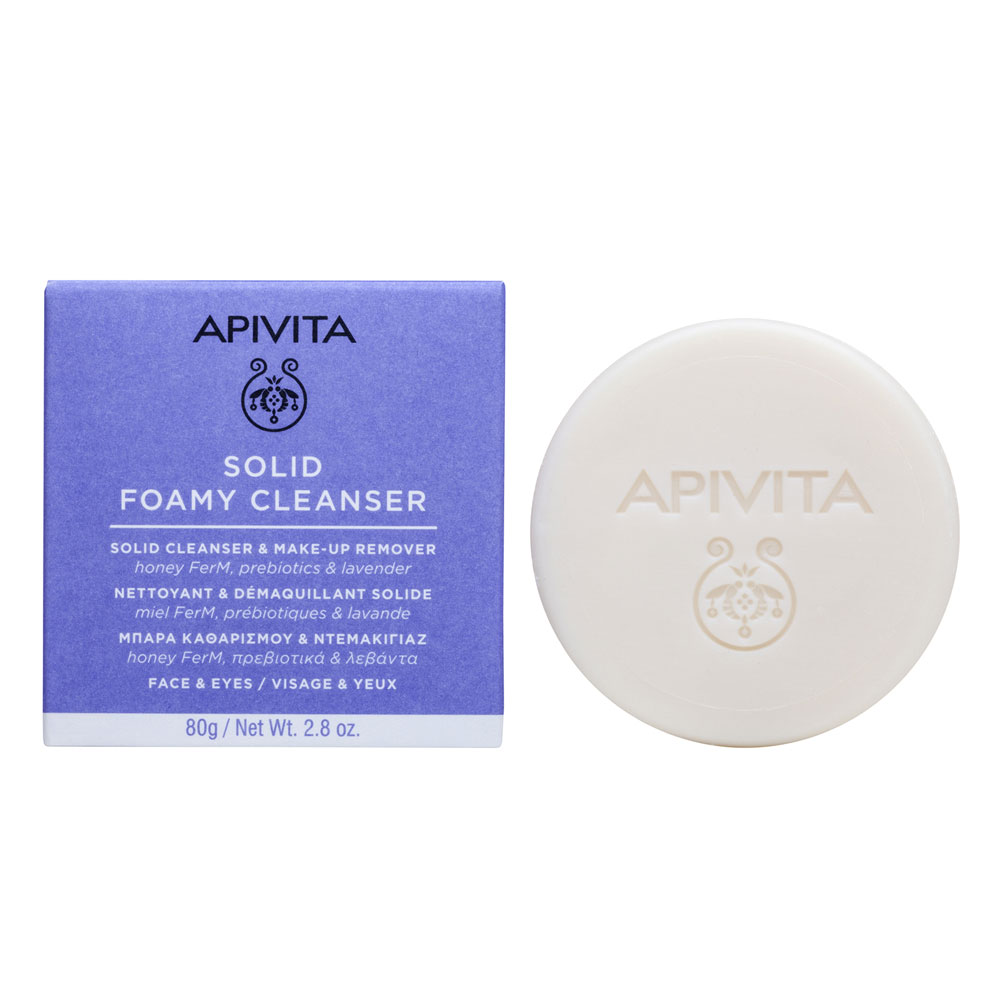 Apivita Solid Foamy Cleanser Detersivo e struccante solido 80 g