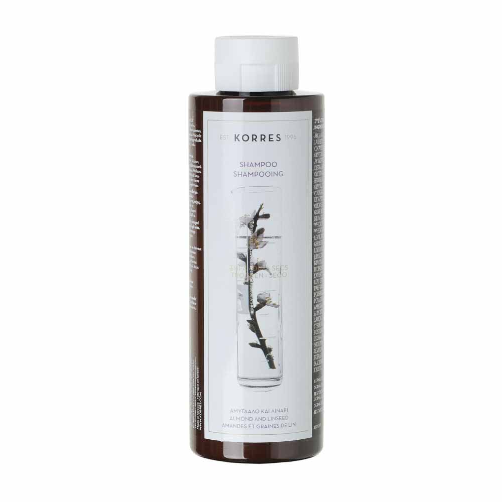 Korres Shampoo alla mandorla e ai semi di lino per capelli secchi e danneggiati 250ml