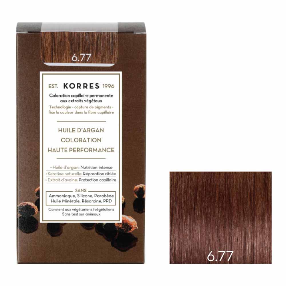 Korres Olio di argan Coloration Permanente A L'huile D'argan 50ml 6.77 BIONDO SCURO MARRONE INTENSO