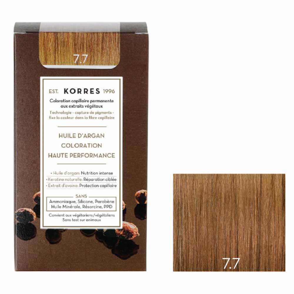 Korres Olio di argan Coloration Permanente A L'huile D'argan 50ml 7.7 BIONDO MARRONE