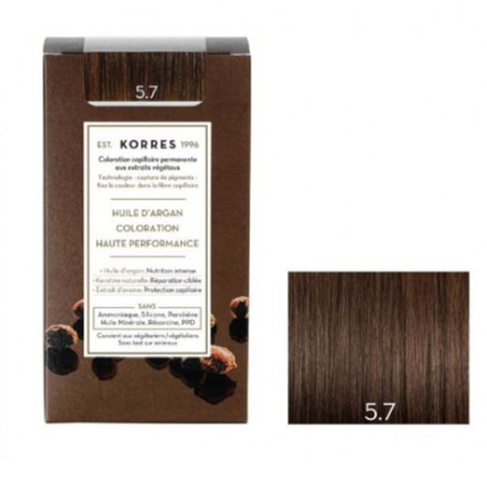 Korres Olio di argan Coloration Permanente A L'huile D'argan 50ml 5.7 CASTANO CHIARO MARRONE