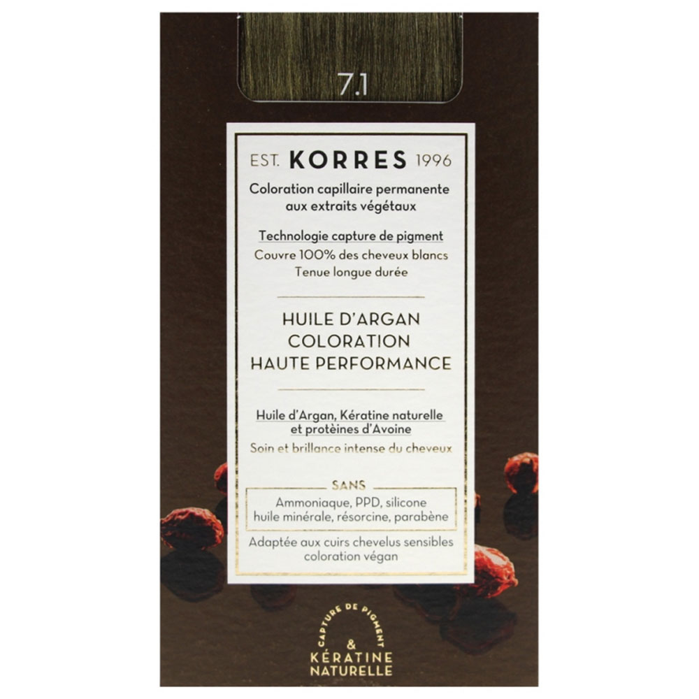 Korres Olio di argan Coloration Permanente A L'huile D'argan 50ml 7.1 BIONDO CENERE