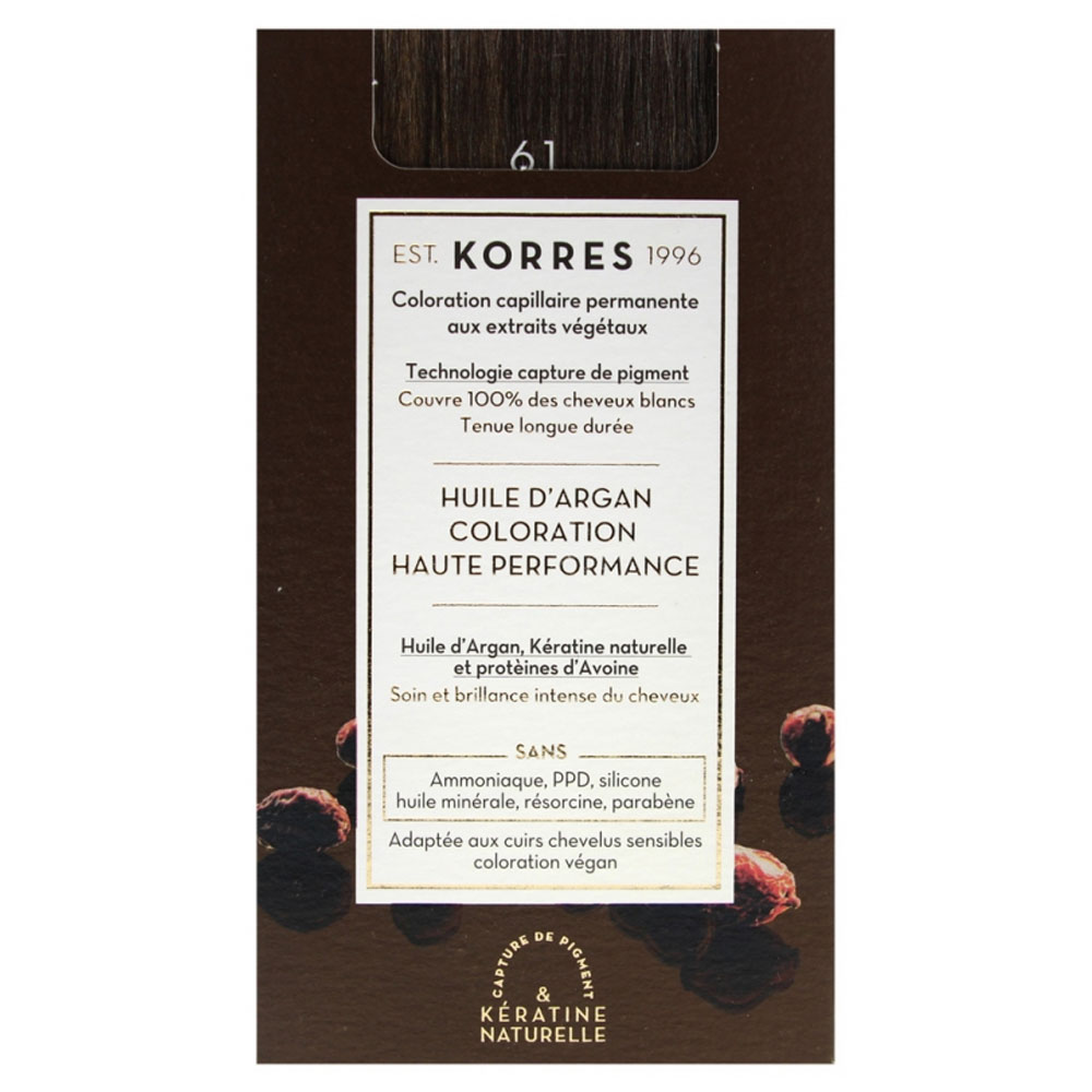 Korres Olio di argan Coloration Permanente A L'huile D'argan 50ml 6.1 BIONDO SCURO CENERE