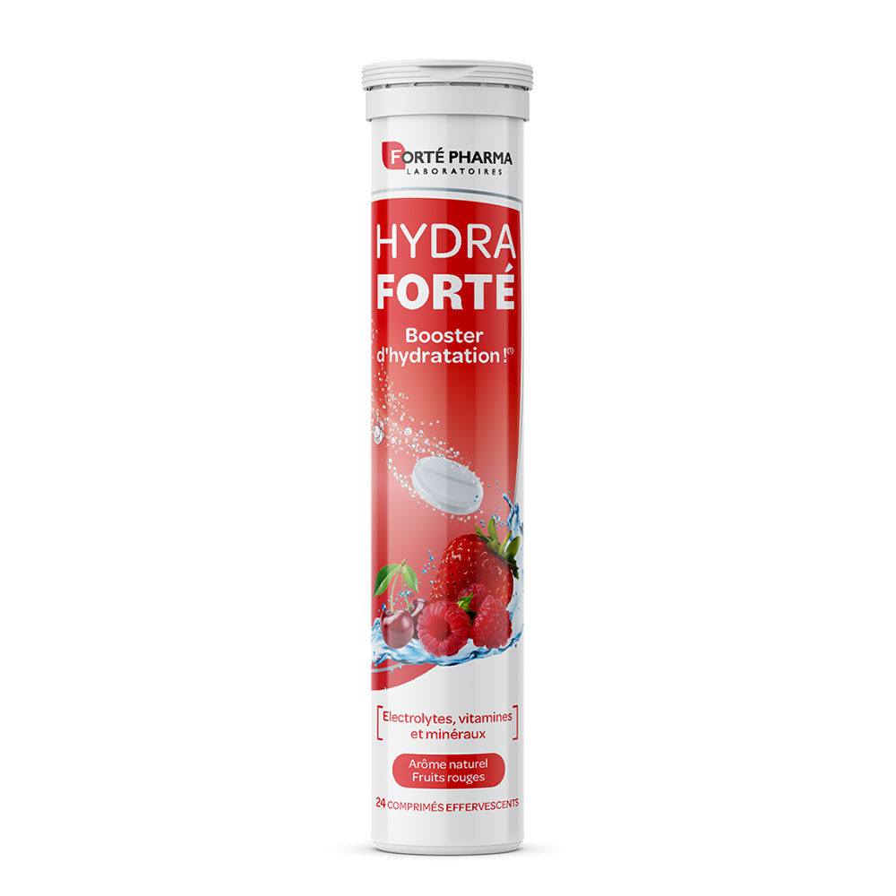 Forté Pharma Hydra Forté Booster di idratazione Aroma naturale di frutta rossa 24 compresse effervescenti