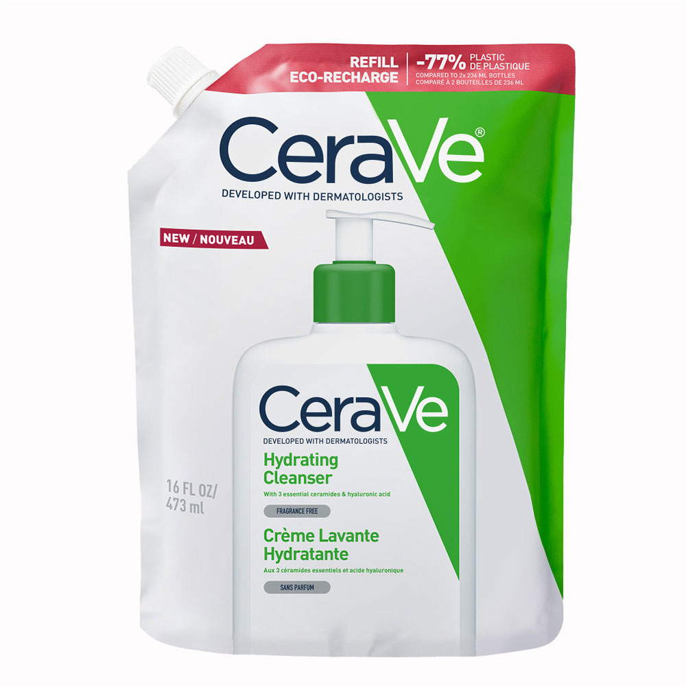 Cerave Detergente Corpo Eco ricarica crema lavante idratante viso e corpo pelli normali o secche 473 ml