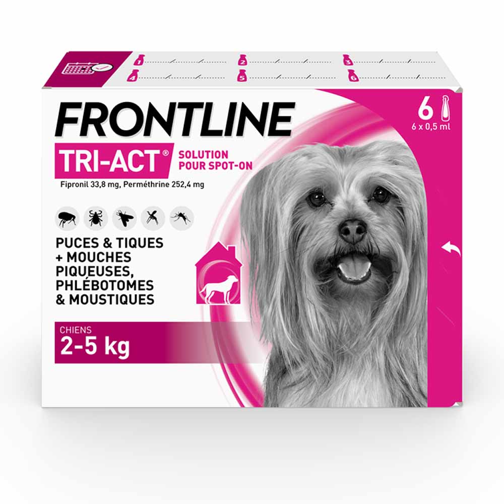 Frontline Tri-act Spot-on Cane 2-5 kg 6 pipette da 0,5 ml