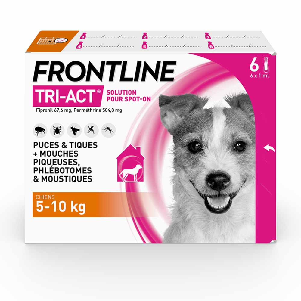 Frontline Tri-act Spot-on Cane 5-10kg 6 Pipette da 1ml