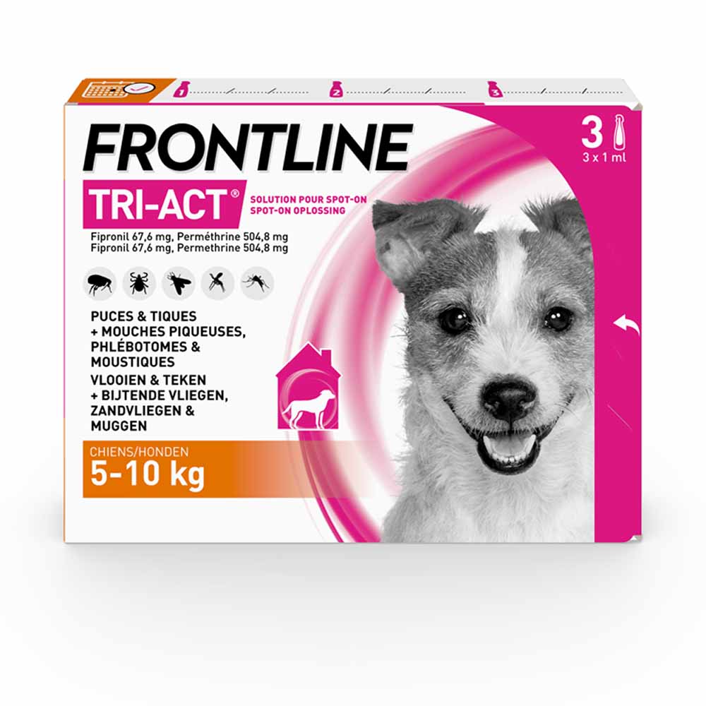 Frontline Tri-act Spot-on Cane 5-10 kg 3 pipette da 1 ml