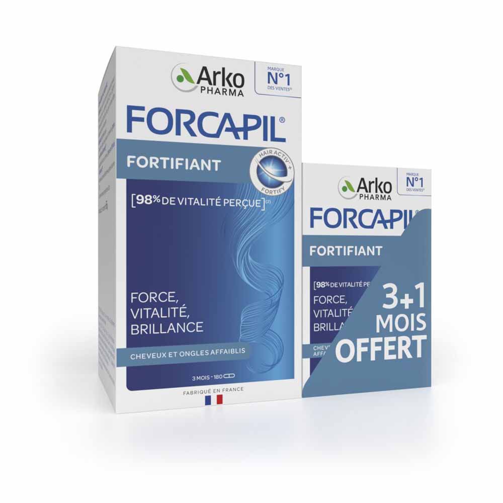 Arkopharma Forcapil fortificante forza, vitalità e brillantezza per capelli e unghie indeboliti 180 + 60 Capsule